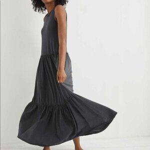 Aerie Raw Edge Ruffle Sleeveless Tier Dress